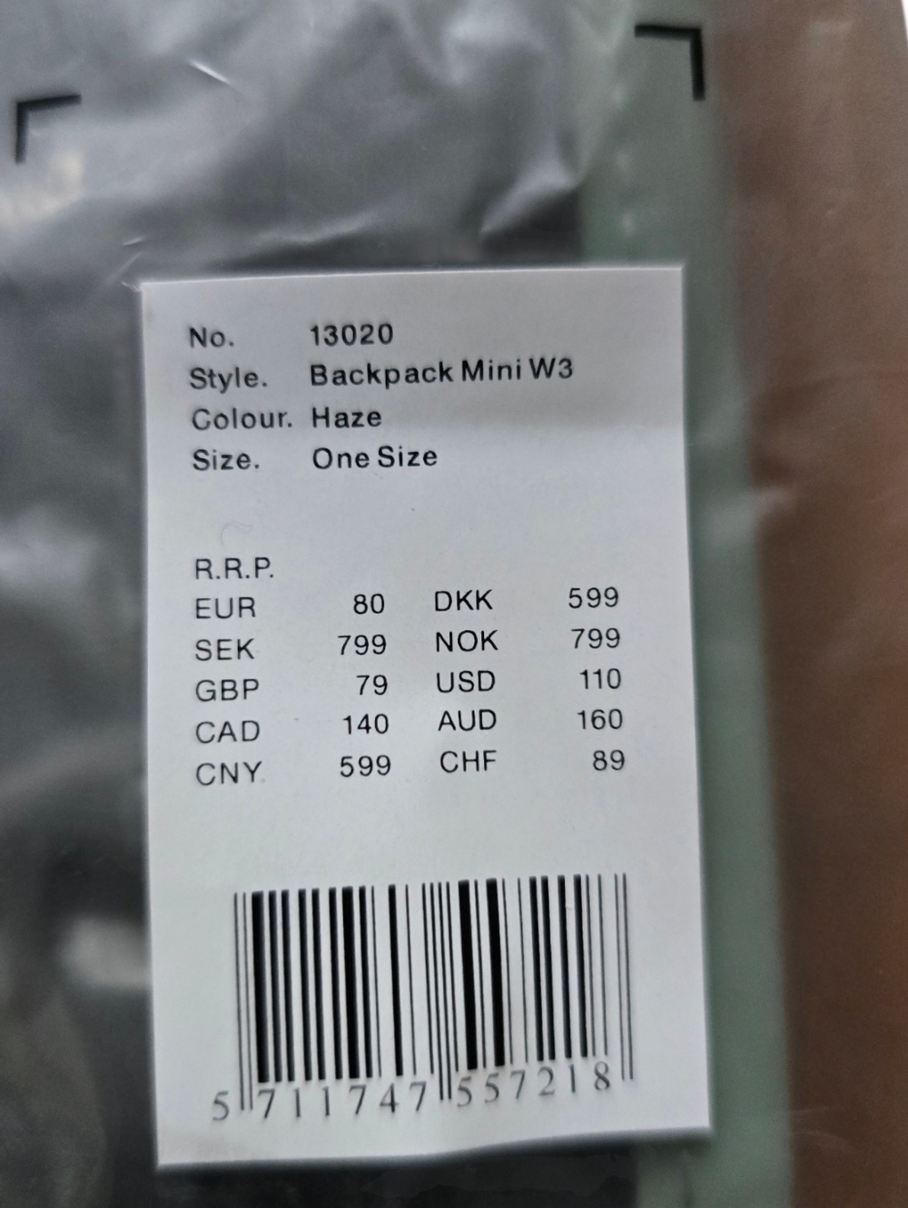 *NWT* Rains Backpack Mini W3 - Haze - Picture 8 of 8